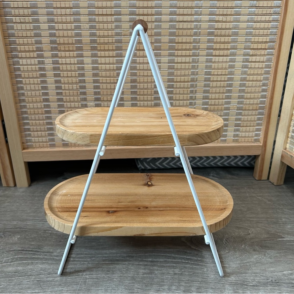 Small Wooden/Metal Tier Tray
